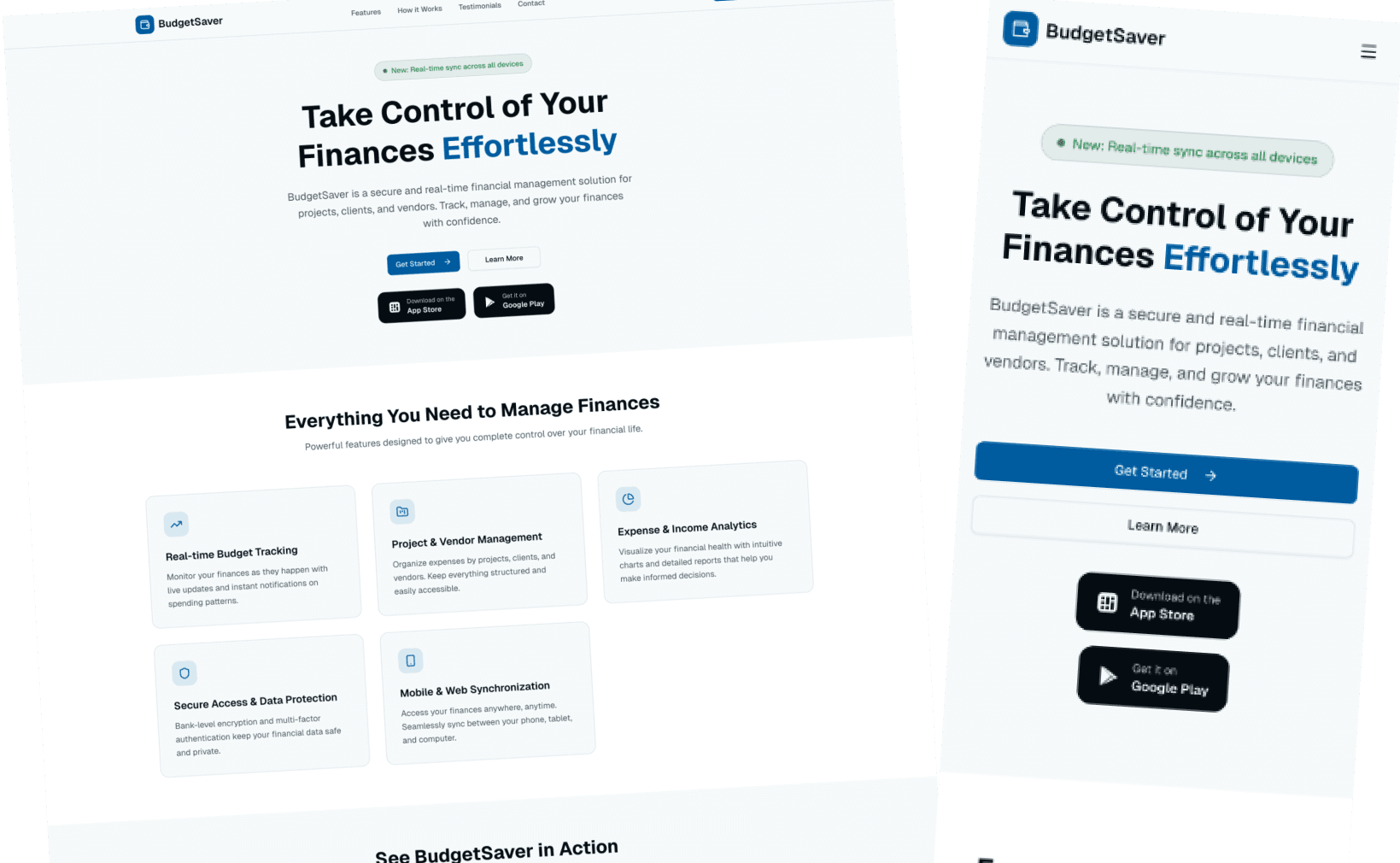 BudgetSaver — Promotional Landing Page